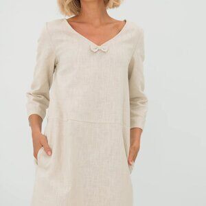 Le Muse - Linen Sun Dress - New with Linen bag